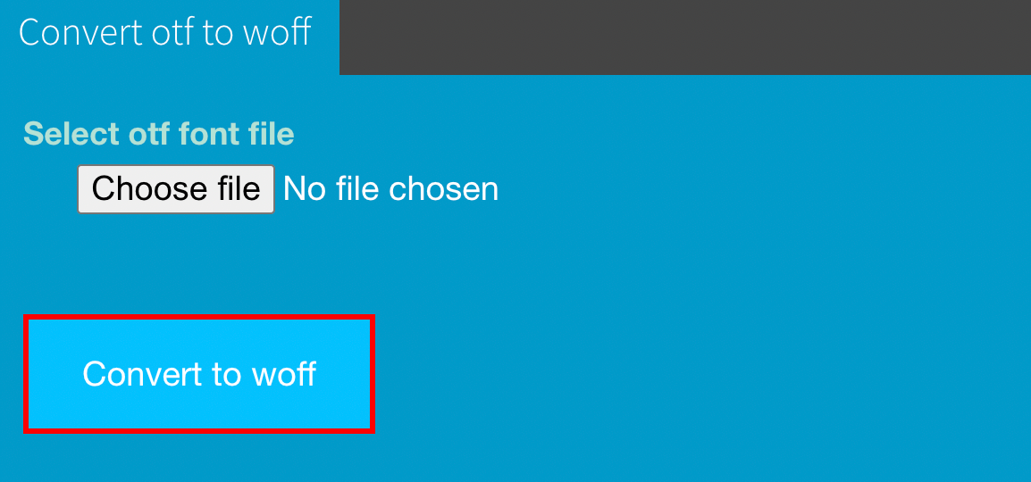 Select font file to convert
