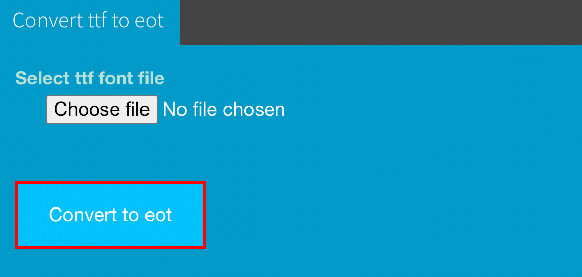 Select font file to convert