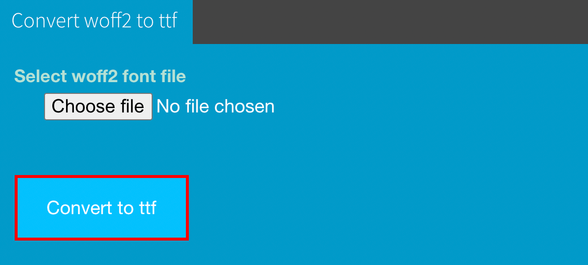 Select font file to convert