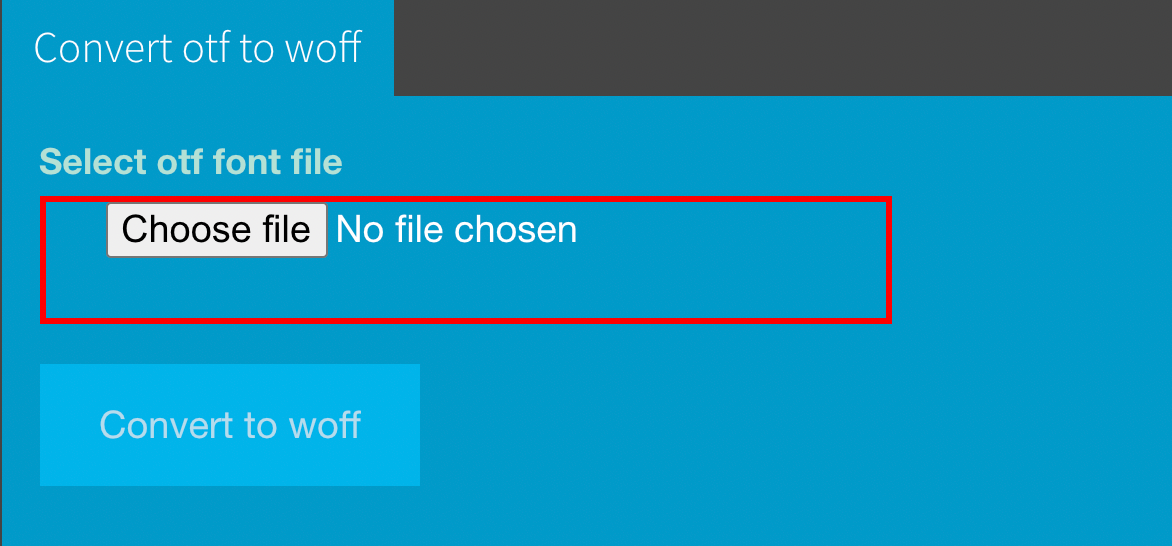Select font file to convert