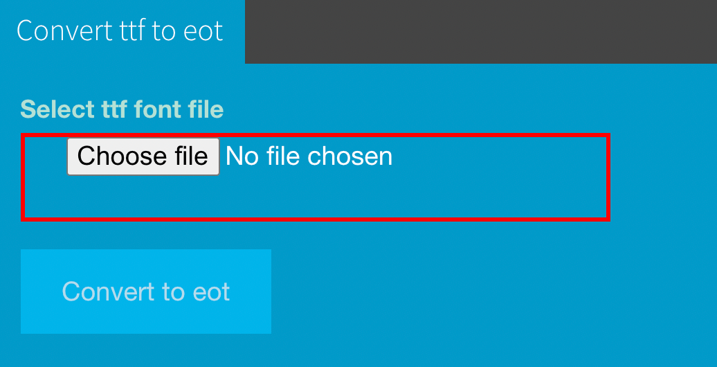 Select font file to convert