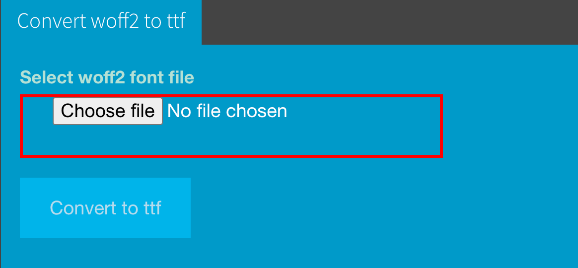 Select font file to convert